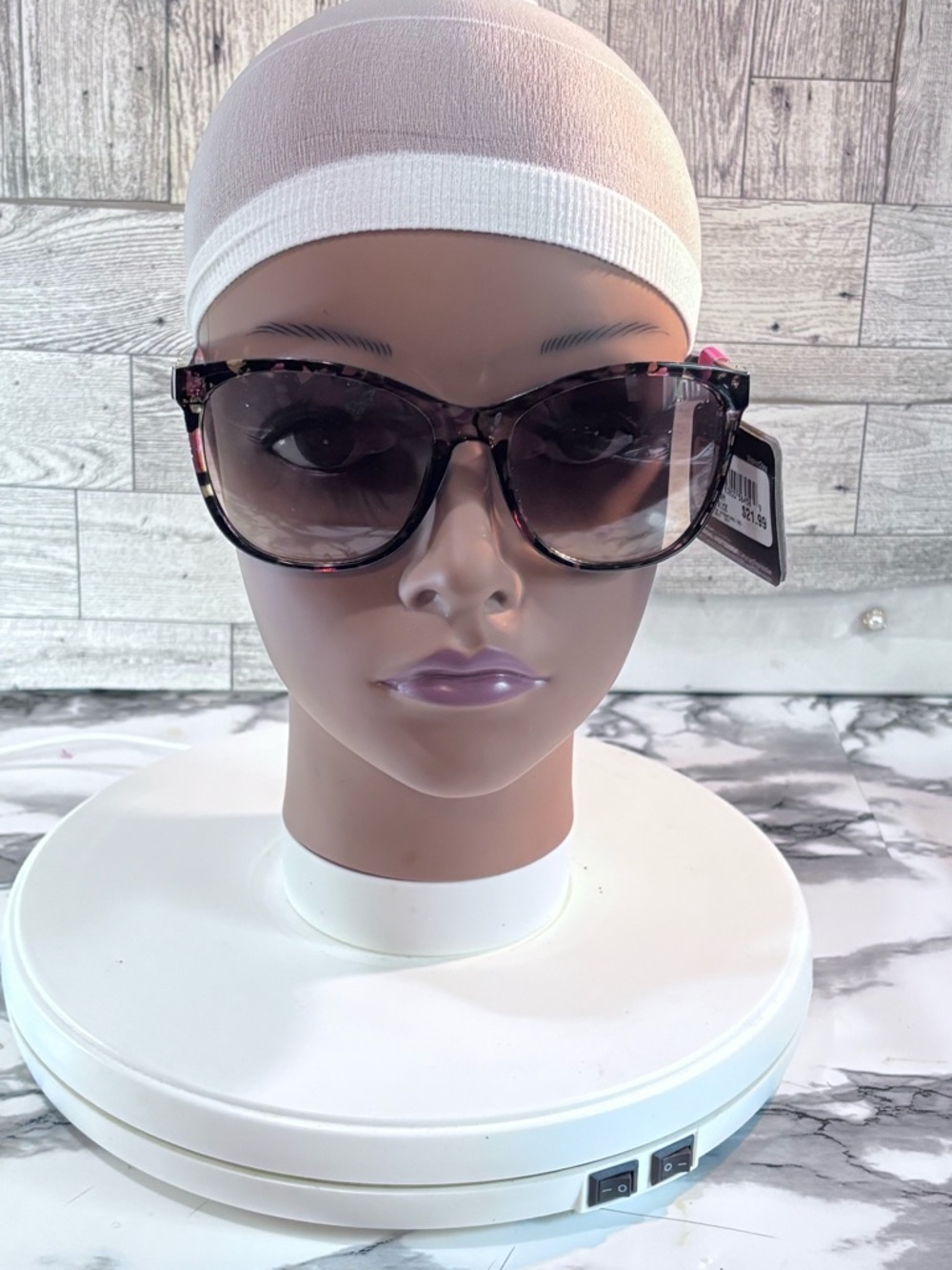 Foster Grant Pink and Black Tortoiseshell Cat-Eye Sunglasses